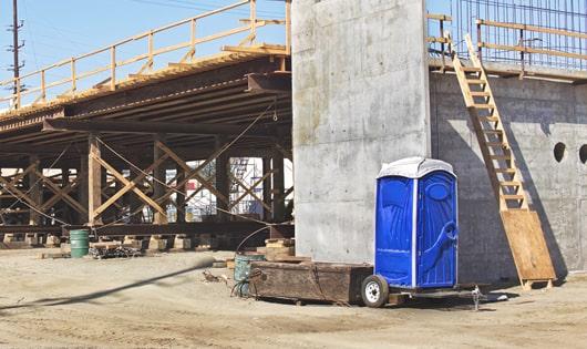 job site hygiene is prioritized with these porta potties in place